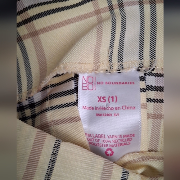 Y2k No bundaries yellow plaid pleated tennis skirt size xs collegiate school bas - Picture 3 of 4